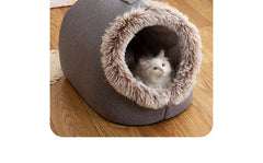 “Cozy Cat Cave Bed – Soft Warm Pet House for Indoor Cats & Kittens”