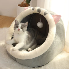 “Cozy Cat Cave Bed UK | EURO VIBE Plush Enclosed Cat House”
