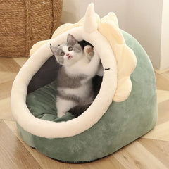 “Cozy Cat Cave Bed UK | EURO VIBE Plush Enclosed Cat House”