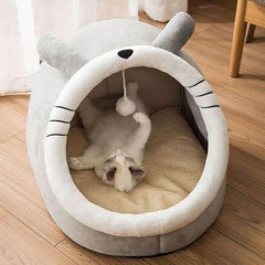 “Cozy Cat Cave Bed UK | EURO VIBE Plush Enclosed Cat House”