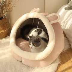 “Cozy Cat Cave Bed UK | EURO VIBE Plush Enclosed Cat House”