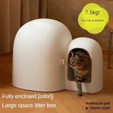 “Modern Enclosed Cat Litter Box & Hideaway – Stylish Cat Toilet
