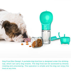 “2-in-1 Dog Travel Water & Food Bottle – Portable Pet Feeder for Walks