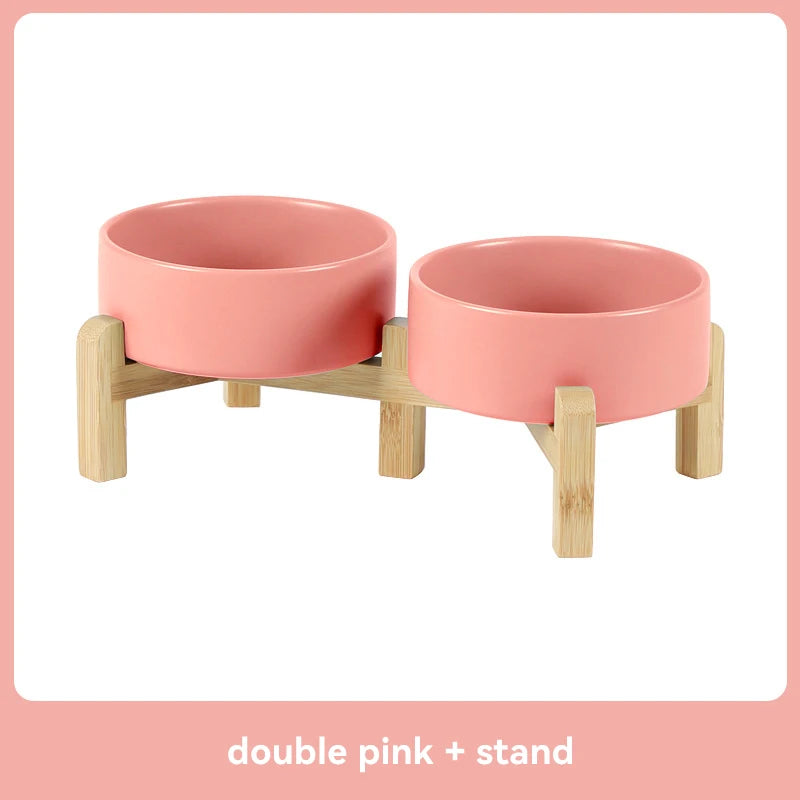 “Modern Elevated Pet Feeding Bowl Set – Raised Dog & Cat Feeder