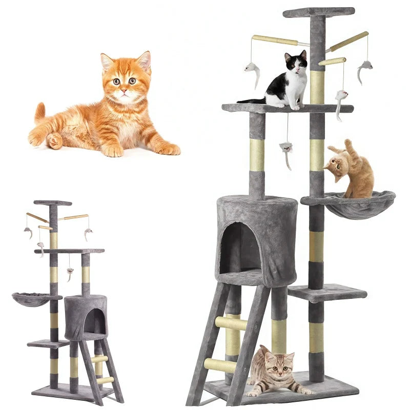 “Luxury Large Cat Tree Tower with Hideout & Scratching Posts