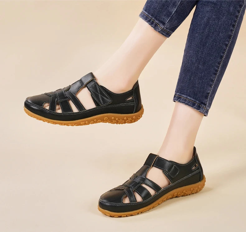 New Summer Loafers Women Sandals Ladies Sandals Comfortable Flats Walking Sandals Covered Toe Beach Shoes Woman Footwear Shoes