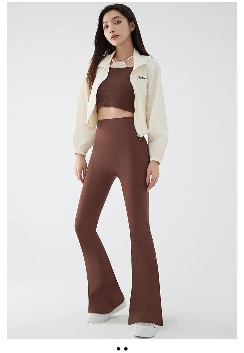 New High Waist Flared Shark Pants for Women Summer Stretchy Bootcut Shark Pants Retro Casual Trousers Streetwear Woman clothes