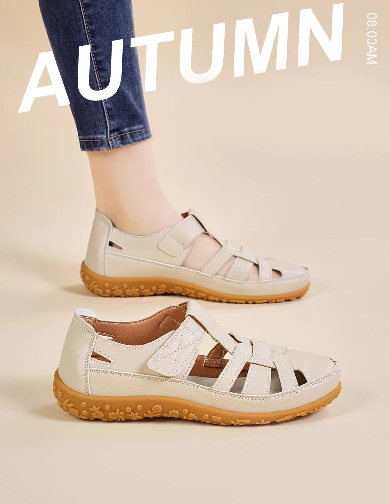 New Summer Loafers Women Sandals Ladies Sandals Comfortable Flats Walking Sandals Covered Toe Beach Shoes Woman Footwear Shoes