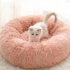 Fluffy Donut Cat Bed – Premium Soft Round Pet Cushion UK