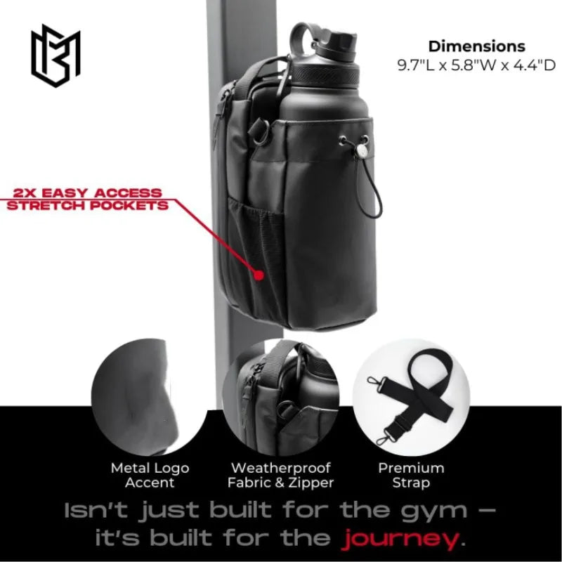Magnetic Water Bottle Bag Large Capacity Specific Water Cup Holder with Strong Magnet Portable Bag for Outdoor Sports Gym Camp magnetic bag magnetic purse closure  crossbody bag with magnetic closure purse magnet