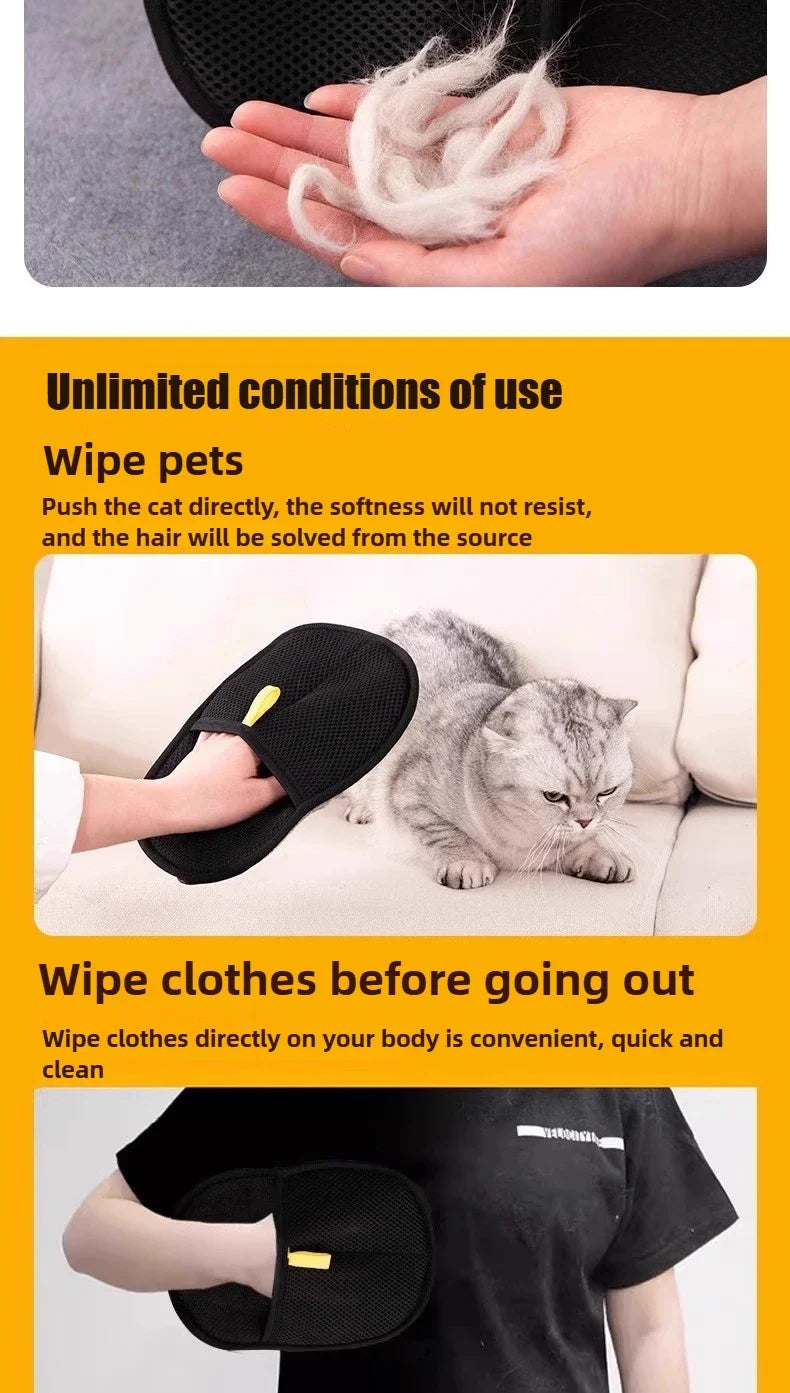 Cat Hair Glove Wool Removal Glove Pet Grooming Brush To Remove Dog Hair From Clothes Sofa Carpet With Electrostatic Cleaning