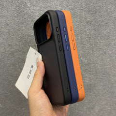 Luxury Orange Shield Matte Transparent Phone Case For iPhone 17 Pro Max 17 Pro 17 New Metal Buttons Skin Feel Shockproof Cove i phone 17 r