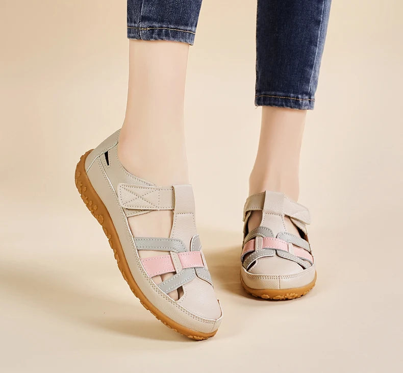 New Summer Loafers Women Sandals Ladies Sandals Comfortable Flats Walking Sandals Covered Toe Beach Shoes Woman Footwear Shoes