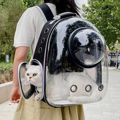 “Space Capsule Pet Backpack – Breathable Transparent Cat Carrier Bag”