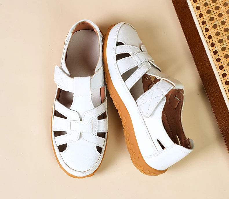 New Summer Loafers Women Sandals Ladies Sandals Comfortable Flats Walking Sandals Covered Toe Beach Shoes Woman Footwear Shoes