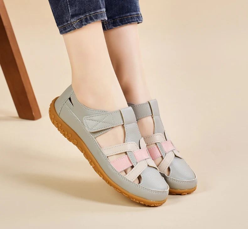 New Summer Loafers Women Sandals Ladies Sandals Comfortable Flats Walking Sandals Covered Toe Beach Shoes Woman Footwear Shoes