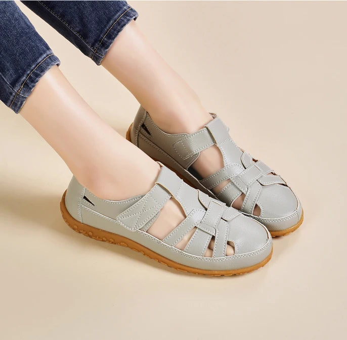New Summer Loafers Women Sandals Ladies Sandals Comfortable Flats Walking Sandals Covered Toe Beach Shoes Woman Footwear Shoes
