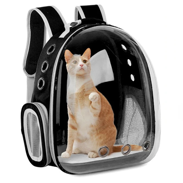 “Space Capsule Pet Backpack – Breathable Transparent Cat Carrier Bag”