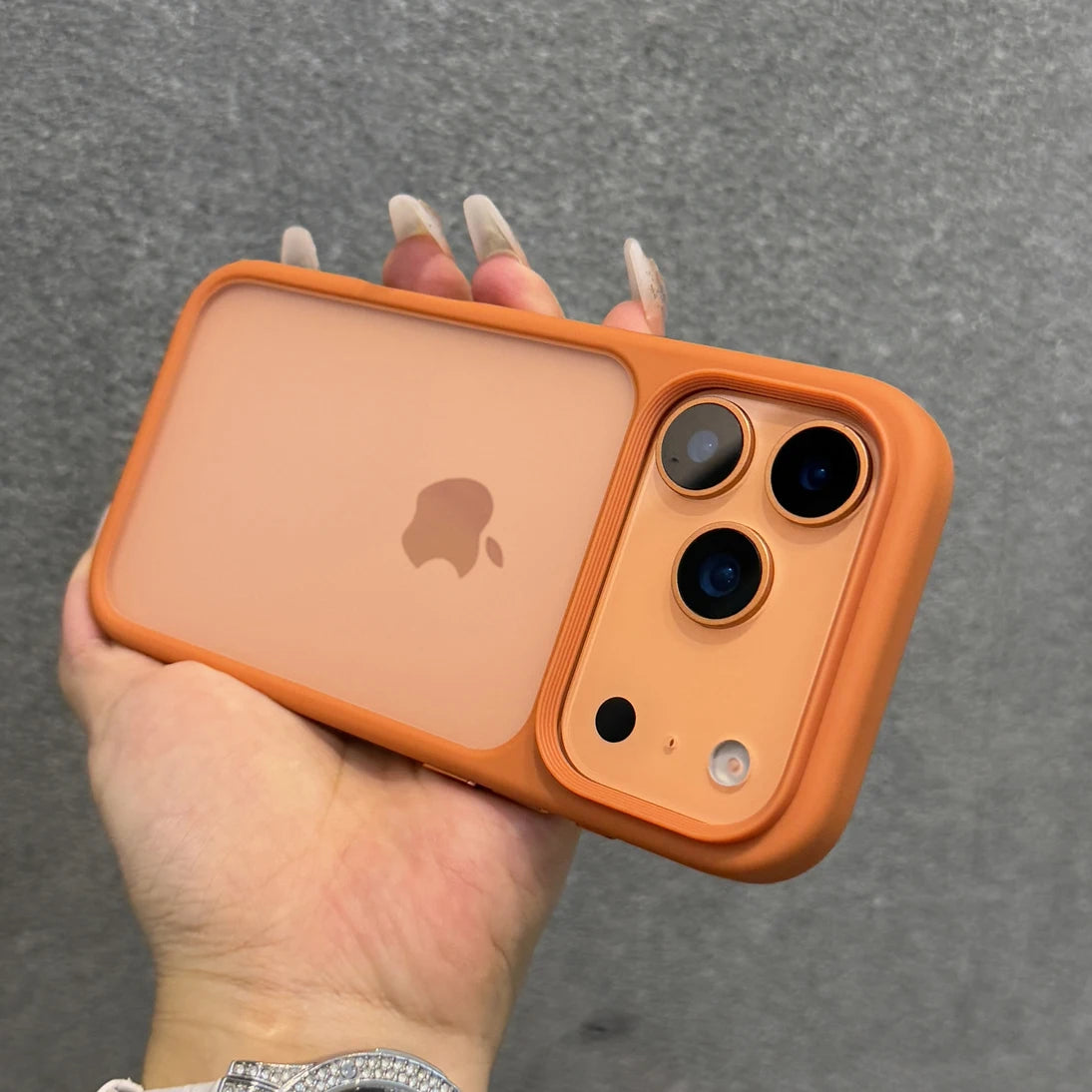 Luxury Orange Shield Matte Transparent Phone Case For iPhone 17 Pro Max 17 Pro 17 New Metal Buttons Skin Feel Shockproof Cove i phone 17 r