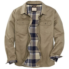 Motorcycle Style Men's Jacket Heavy Duty Long Sleeved Cotton Jacket Autumn Winter Retro Workwear Jacket Thickened Windproof Jack