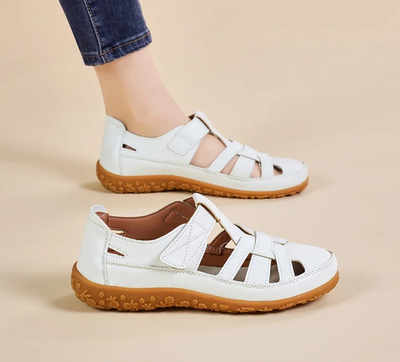 New Summer Loafers Women Sandals Ladies Sandals Comfortable Flats Walking Sandals Covered Toe Beach Shoes Woman Footwear Shoes