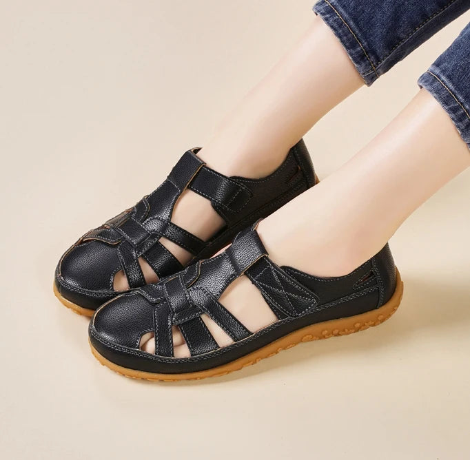 New Summer Loafers Women Sandals Ladies Sandals Comfortable Flats Walking Sandals Covered Toe Beach Shoes Woman Footwear Shoes