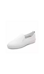 Women's shoes, white shoes, women's leather breathable lazy shoes, soft-soled Lok Fu shoes, women's flat-bottomed white leisure