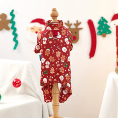 Christmas Dog Jumpsuit | Cute Holiday Outfit for Small Dogs Puppies