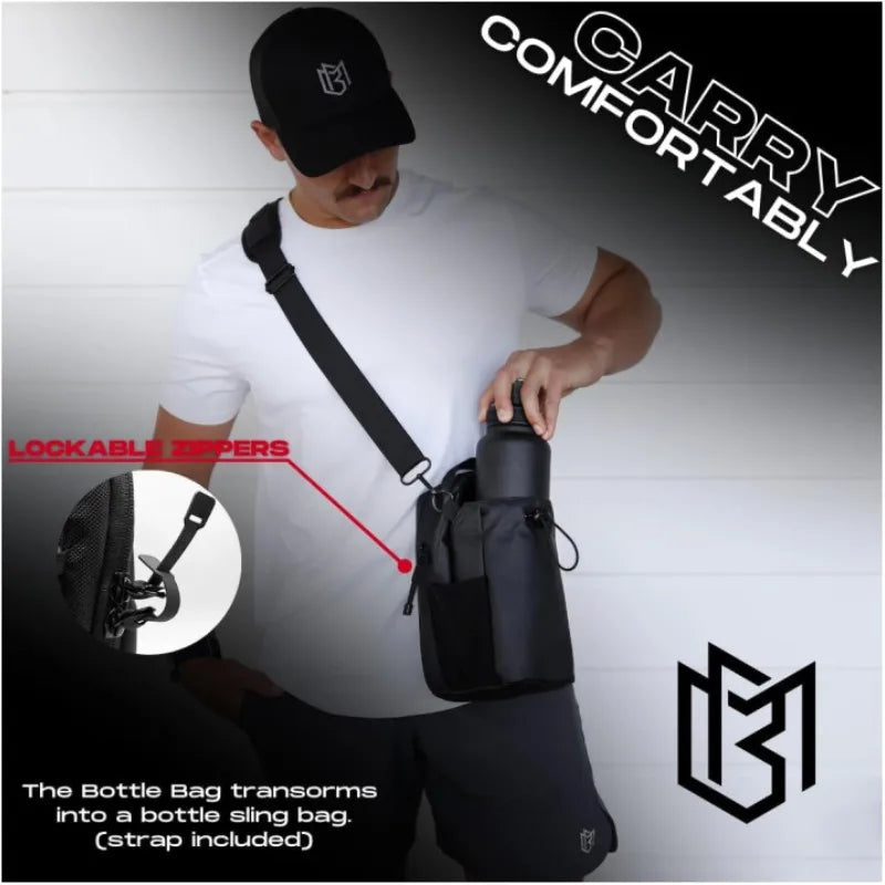 Magnetic Water Bottle Bag Large Capacity Specific Water Cup Holder with Strong Magnet Portable Bag for Outdoor Sports Gym Camp magnetic bag magnetic purse closure  crossbody bag with magnetic closure purse magnet