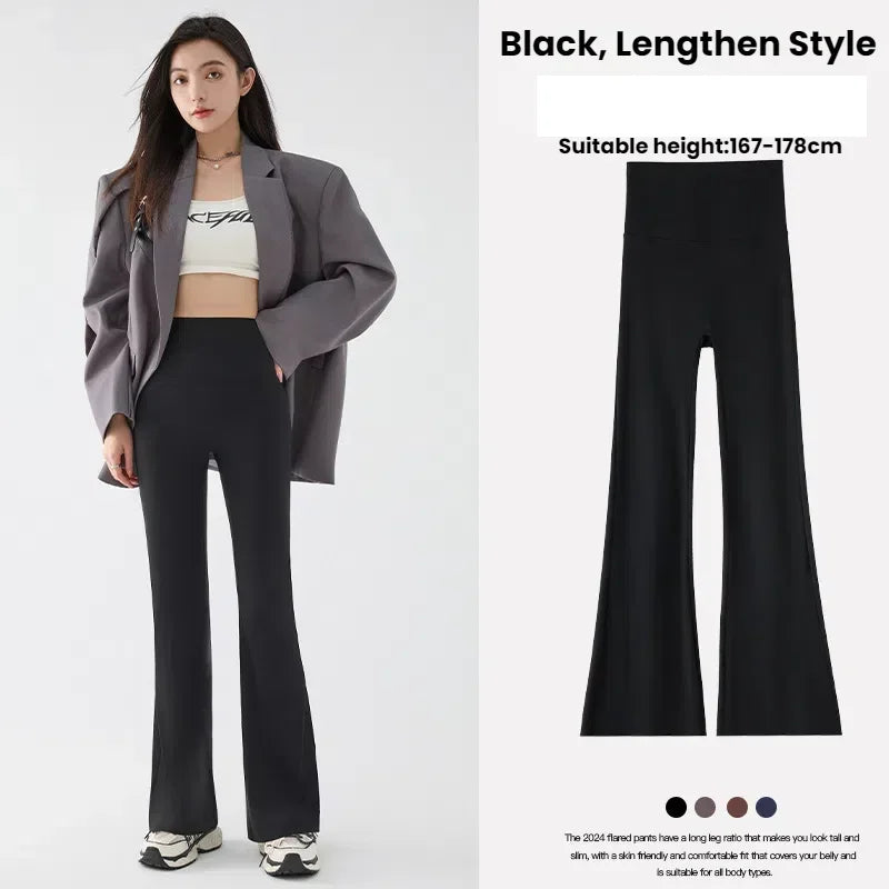 New High Waist Flared Shark Pants for Women Summer Stretchy Bootcut Shark Pants Retro Casual Trousers Streetwear Woman clothes