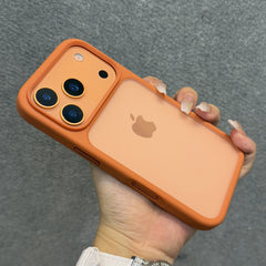 Luxury Orange Shield Matte Transparent Phone Case For iPhone 17 Pro Max 17 Pro 17 New Metal Buttons Skin Feel Shockproof Cove i phone 17 r
