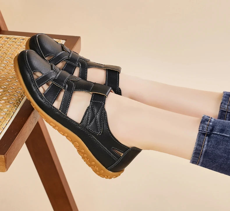 New Summer Loafers Women Sandals Ladies Sandals Comfortable Flats Walking Sandals Covered Toe Beach Shoes Woman Footwear Shoes