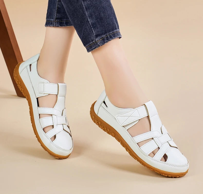 New Summer Loafers Women Sandals Ladies Sandals Comfortable Flats Walking Sandals Covered Toe Beach Shoes Woman Footwear Shoes