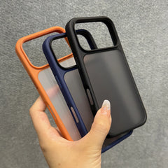 Luxury Orange Shield Matte Transparent Phone Case For iPhone 17 Pro Max 17 Pro 17 New Metal Buttons Skin Feel Shockproof Cove i phone 17 r
