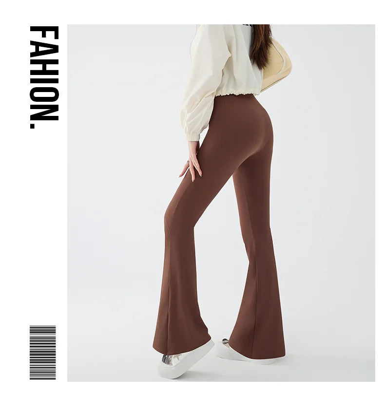 New High Waist Flared Shark Pants for Women Summer Stretchy Bootcut Shark Pants Retro Casual Trousers Streetwear Woman clothes