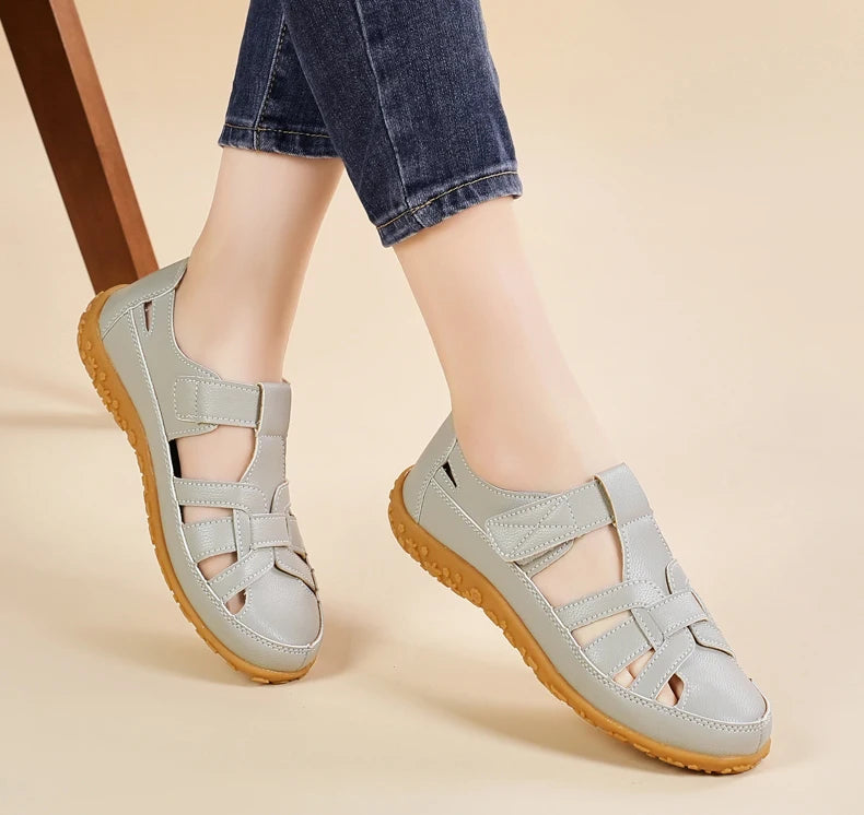 New Summer Loafers Women Sandals Ladies Sandals Comfortable Flats Walking Sandals Covered Toe Beach Shoes Woman Footwear Shoes