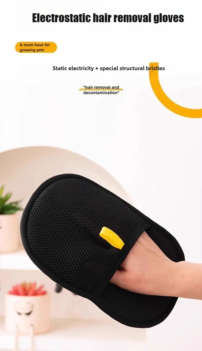 Cat Hair Glove Wool Removal Glove Pet Grooming Brush To Remove Dog Hair From Clothes Sofa Carpet With Electrostatic Cleaning