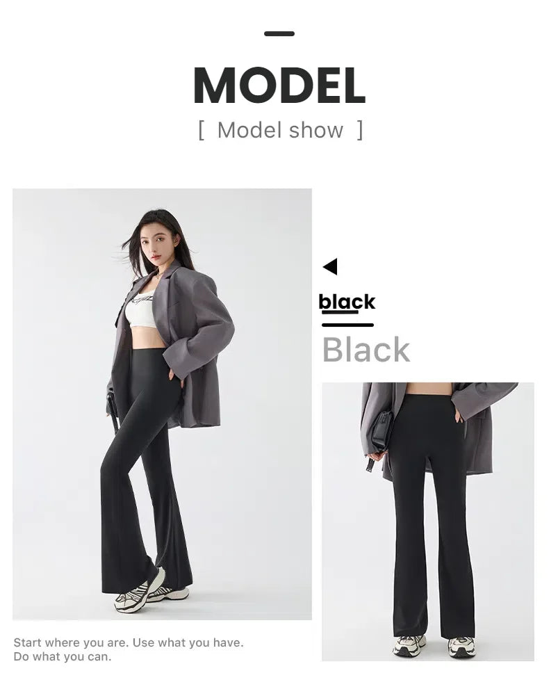 New High Waist Flared Shark Pants for Women Summer Stretchy Bootcut Shark Pants Retro Casual Trousers Streetwear Woman clothes