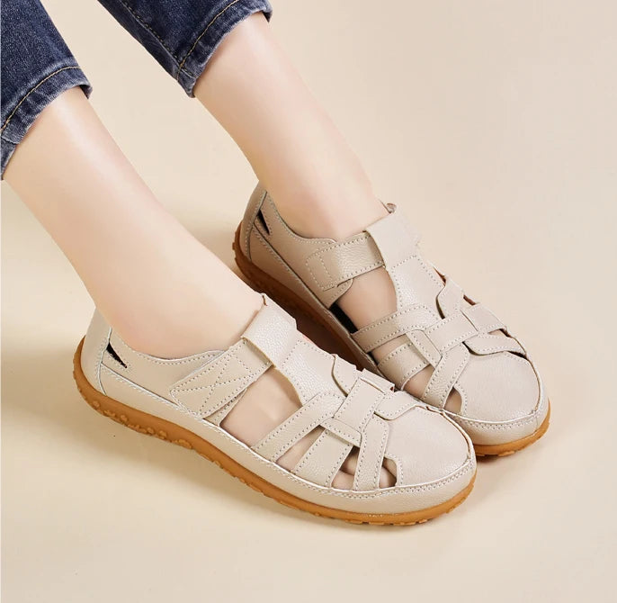 New Summer Loafers Women Sandals Ladies Sandals Comfortable Flats Walking Sandals Covered Toe Beach Shoes Woman Footwear Shoes