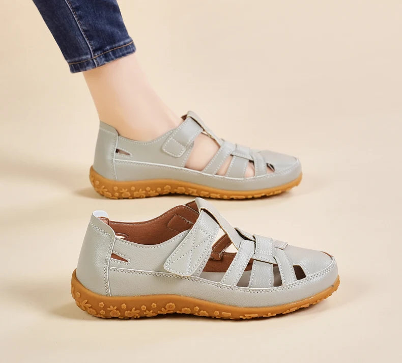 New Summer Loafers Women Sandals Ladies Sandals Comfortable Flats Walking Sandals Covered Toe Beach Shoes Woman Footwear Shoes