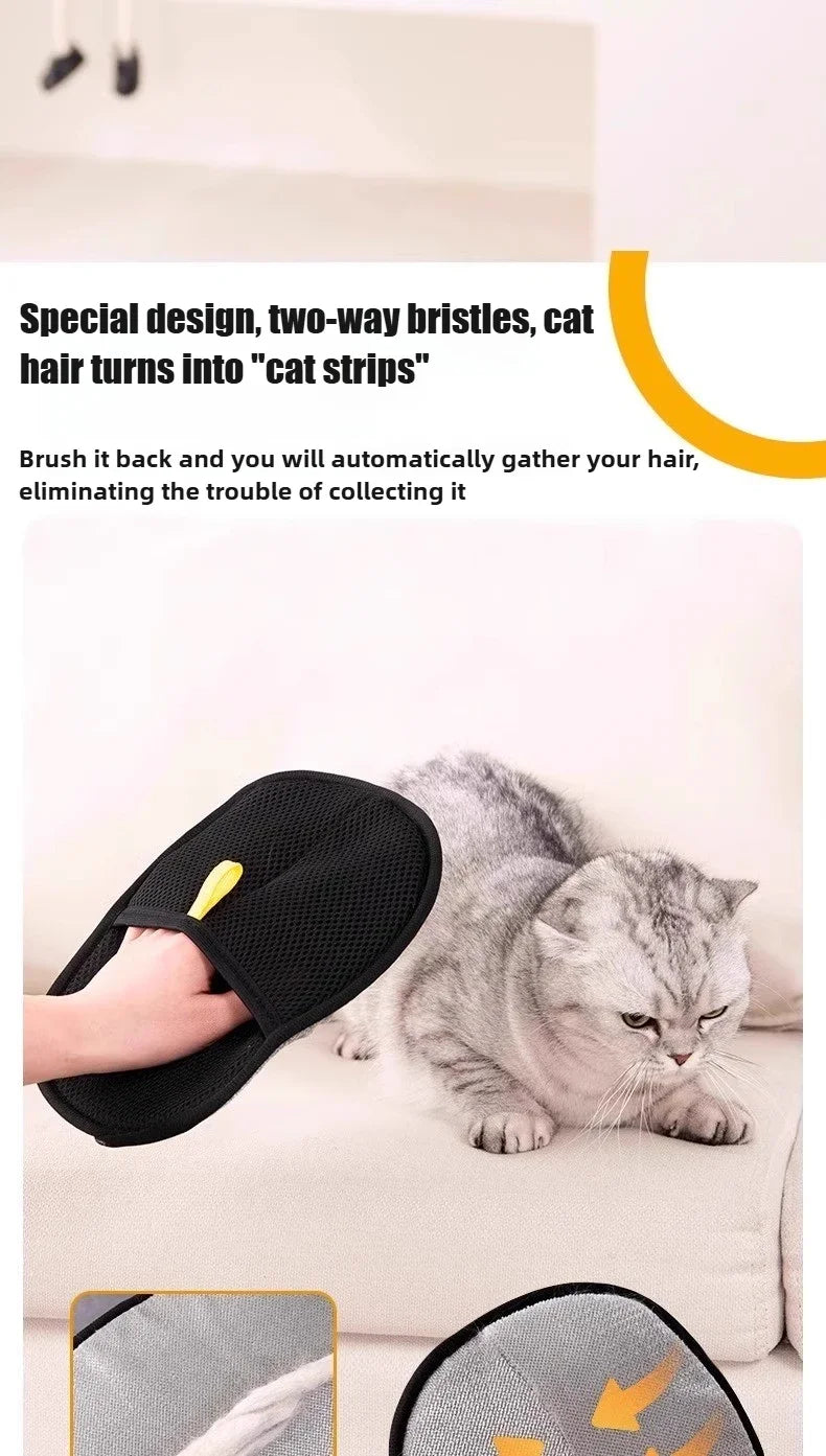 Cat Hair Glove Wool Removal Glove Pet Grooming Brush To Remove Dog Hair From Clothes Sofa Carpet With Electrostatic Cleaning