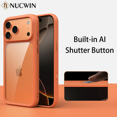 Luxury Orange Shield Matte Transparent Phone Case For iPhone 17 Pro Max 17 Pro 17 New Metal Buttons Skin Feel Shockproof Cove i phone 17 r